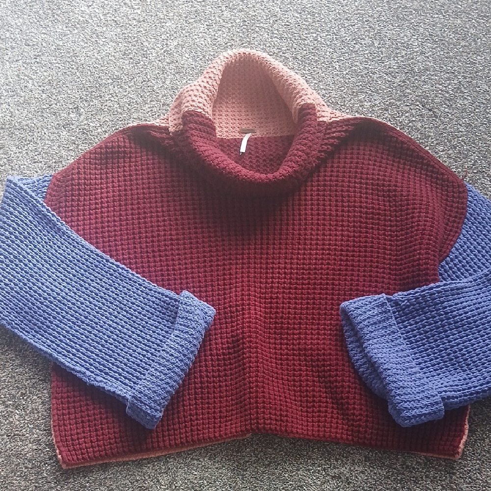 Free People Chunky Colorblock Sweater